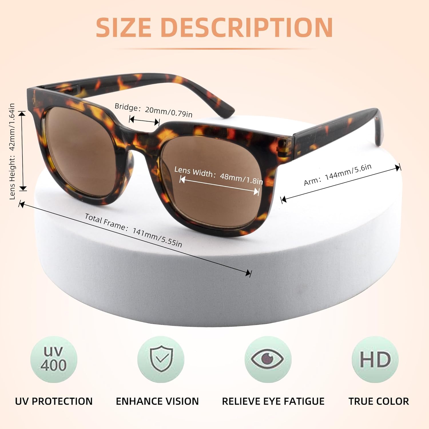 3 Pack Reading Sunglasses for Women Men Classic Outdoor Sunglasses Reader Full Lenses Sun Readers -Not bifocal - Image 3