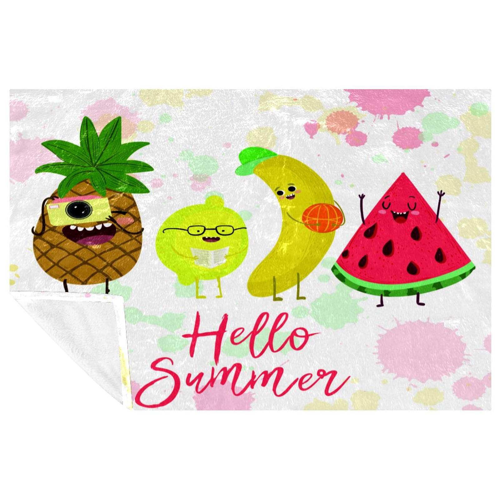Couverture d'été douce haut de gamme motif banane pour lit et terrasse