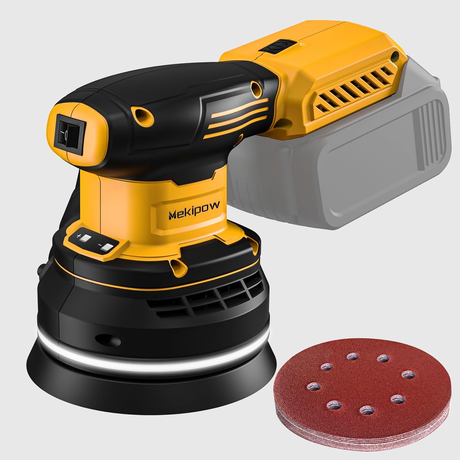 Cordless Brushless Random Orbital Sander Compatible for Dewalt 20V Battery, Electric Palm Orbital Sander with Dust Collector, 5 Variable Speed, For Sanding Polishing Woodworking(TOOL ONLY)