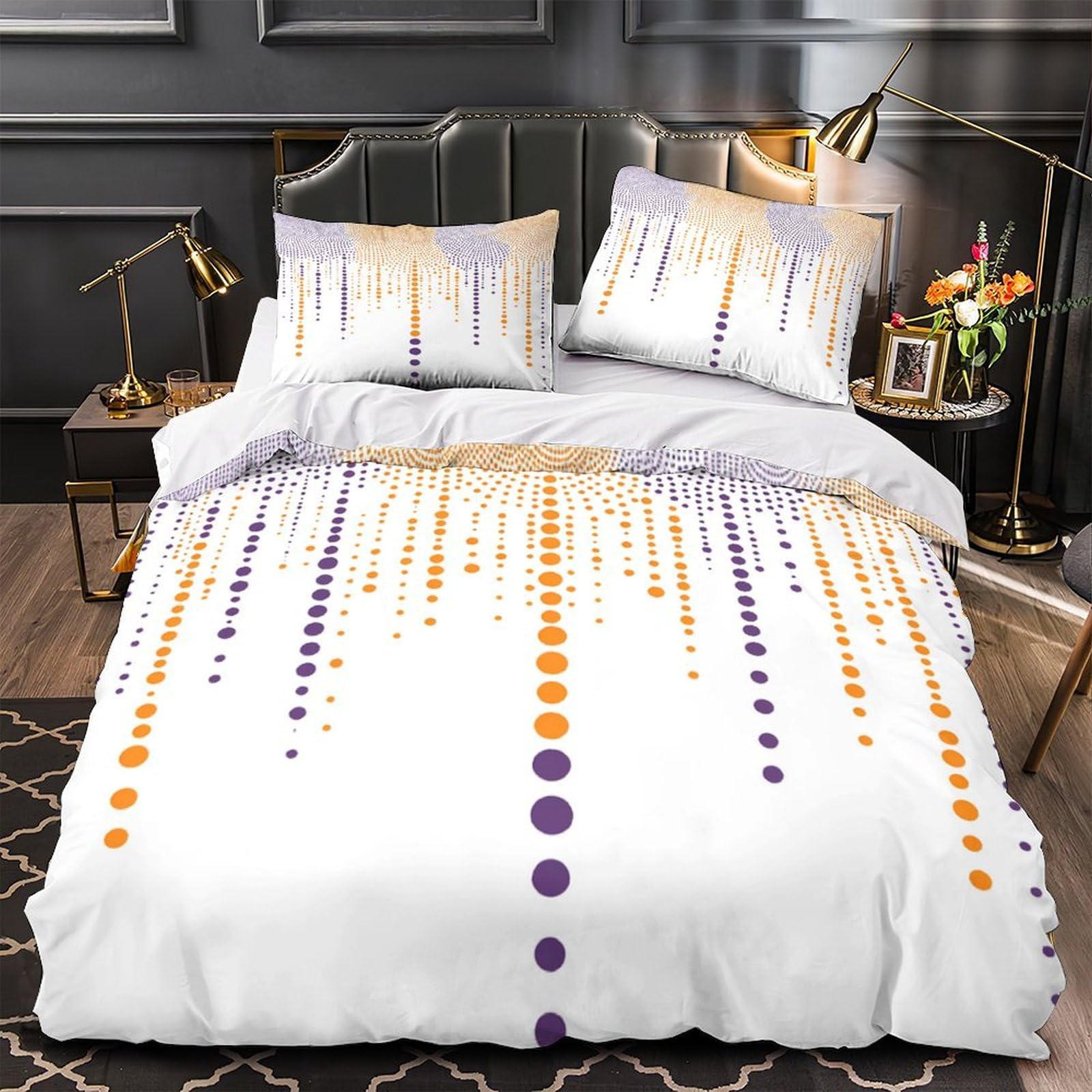 Housse de couette 3D microfibre froissée finie avec fermeture éclair