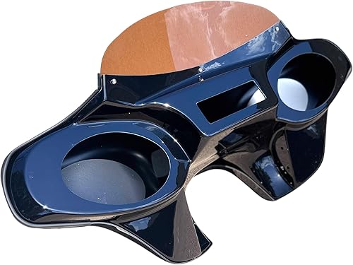 Kawasaki Vulcan 2000 Classic LT - Carenado de murciélago con parabrisas tintado, soportes de montaje de acero inoxidable para parabrisas de 6 x 9