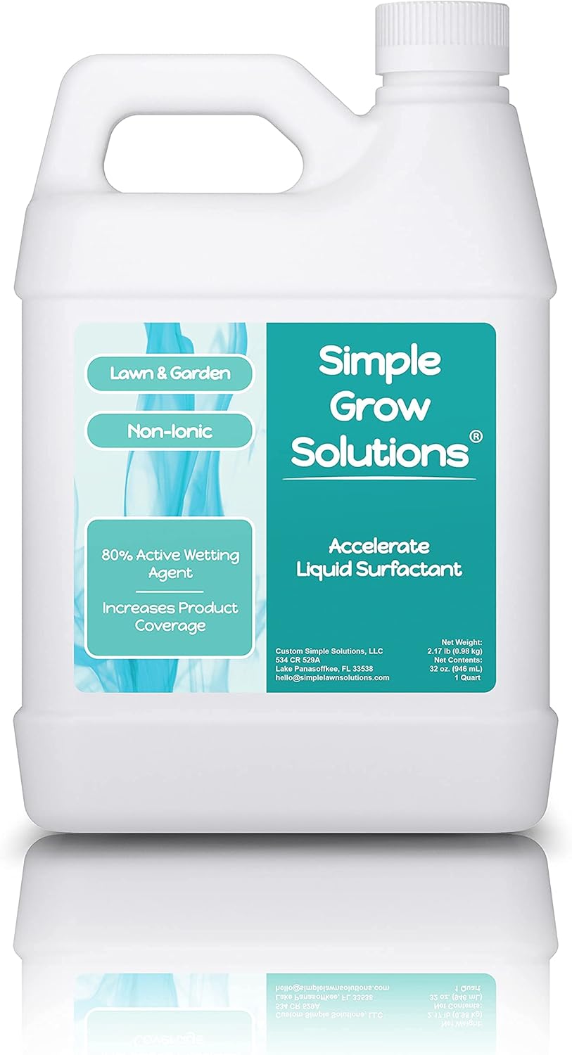 Micronutrient Booster Fertilizer (32 Ounce) and Accelerate Non-Ionic Liquid Surfactant (32 Ounce) - Simple Grow Solutions - Lawn, Garden and Indoor Plants