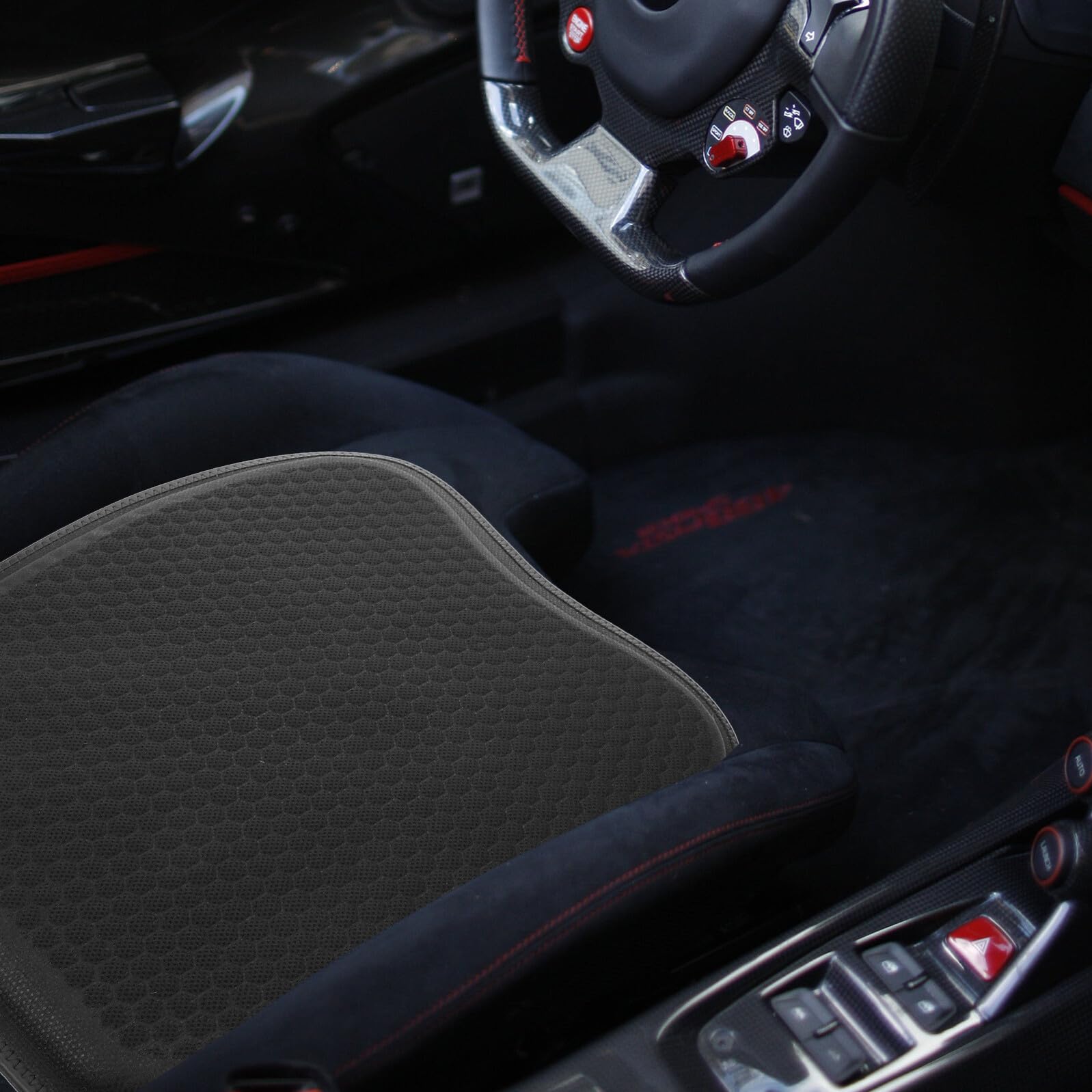 Sommerstimmung Atmungsaktive Autositzauflage mit Gel Leichtes und Elegantes Pu Leder Sitzkissen gegen Feuchtigkeit für Bequemen Autositz im Sommer