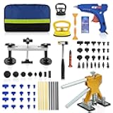 Auto Body Dent Repair Tools, 75PCS Paint-Friendly Dent Removal Kit Car Dent Repair Kit, Adjustable Dent Puller Kit with Gold Dent Lifter, Bridge Puller for Car Dent Repair