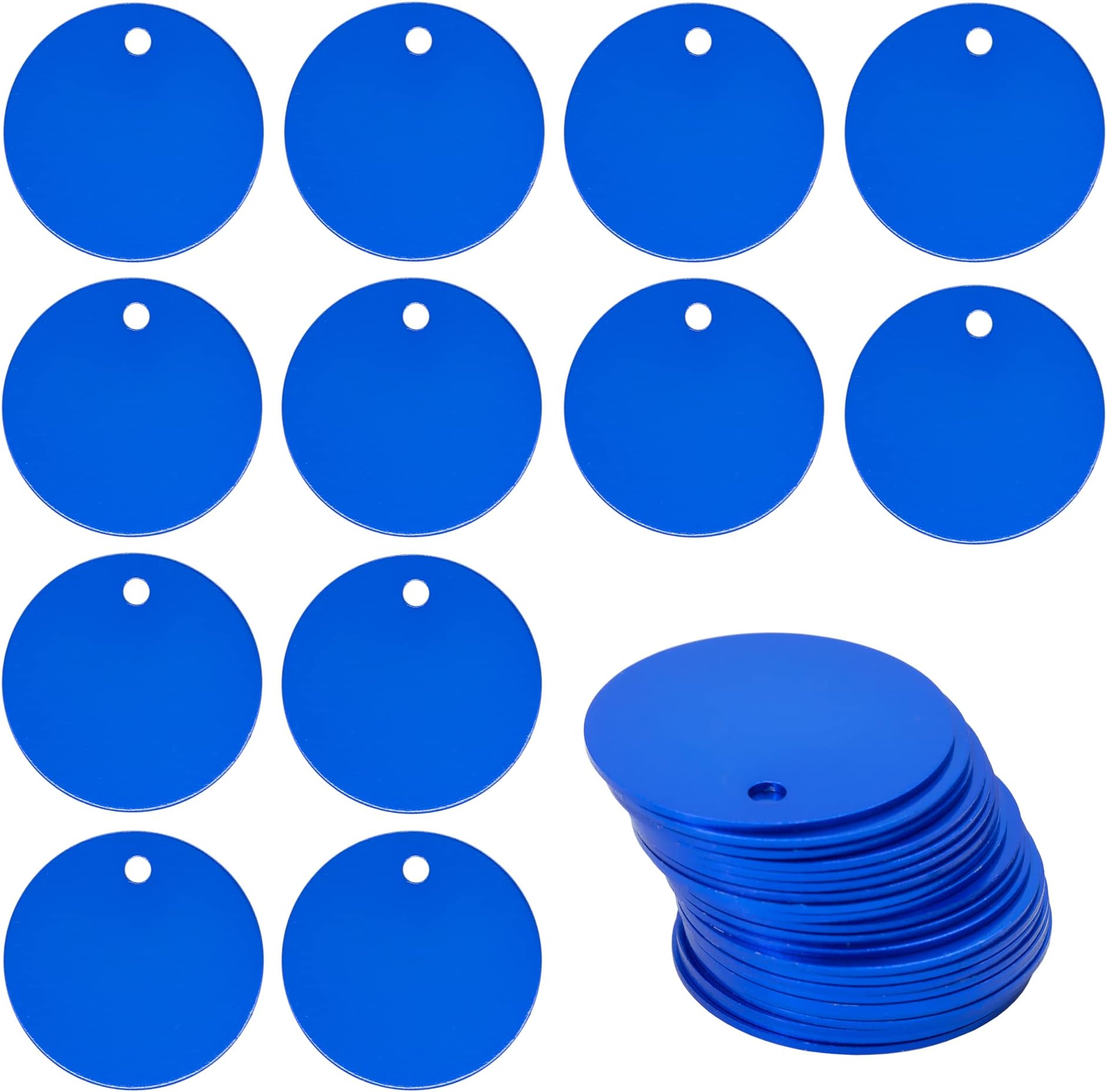 StayMax Aluminum Round Tags 25 Pack Blue