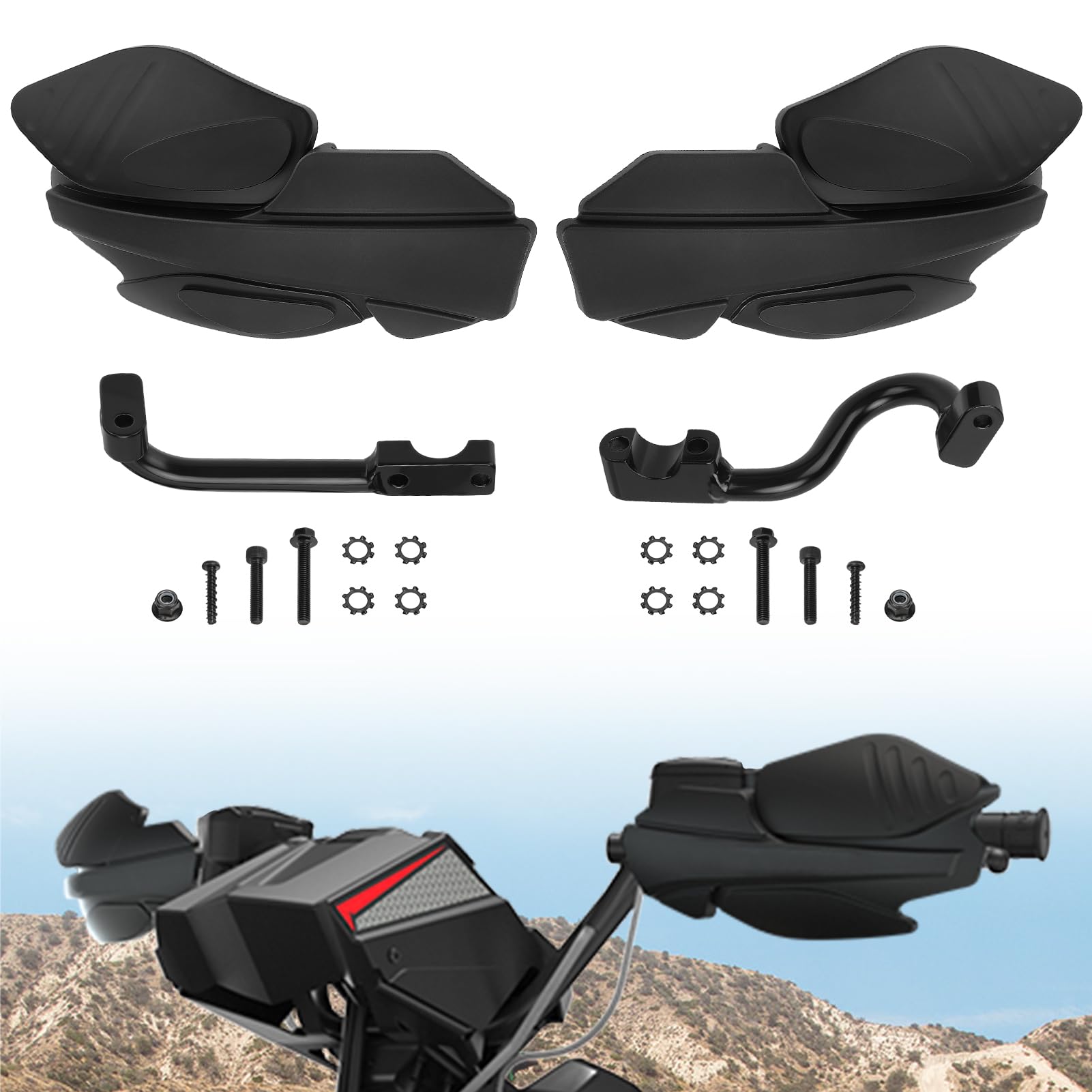 Kit Supports Protège-mains Pour Polaris Sportsman, Scrambler, Motoneiges | Compatible 2007-2024 | Montage Guidon