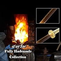 Vista 3 de 40.6 pulgadas de acero de alto carbono al horno dragón de oro japonés Katana Samurai Espada Full Tang jian