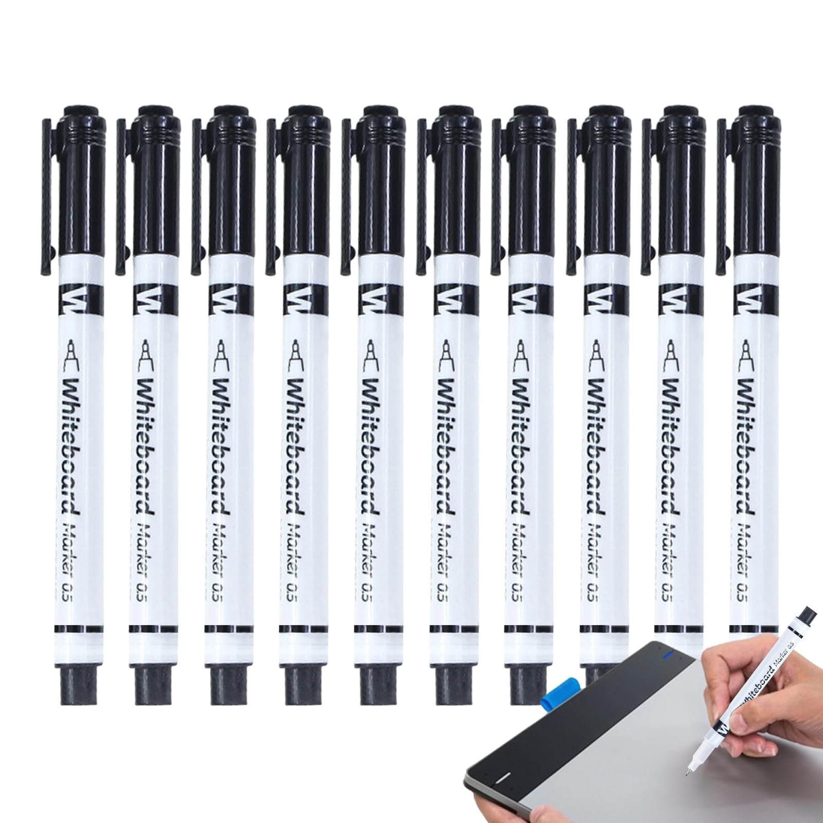 Dry Erase Markers Fine Tip - Teacher Pens | 0.5mm Fine Tip Marker Set - for Teachers, Whiteboard, Classrooms, Calendar, Schools, Preschool, Kindergarten