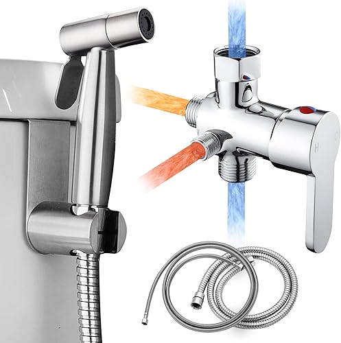 Pulverizador de bidé de mano para inodoro, accesorio de bidé para agua tibia, kit de válvula mezcladora caliente y fría, rociador de mano para