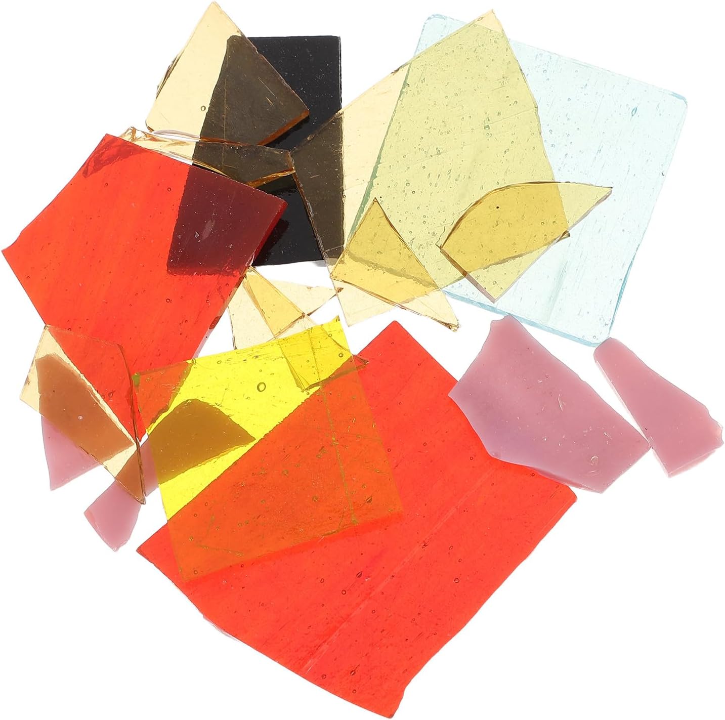 OSOLADY 1 Pack Colored Stained Glass Sheets: 50g Heat Resistant Fusible Glass for Microwave Kiln, Art Accessories for Home Decor Tiling Wall Bathroom Assorted Color