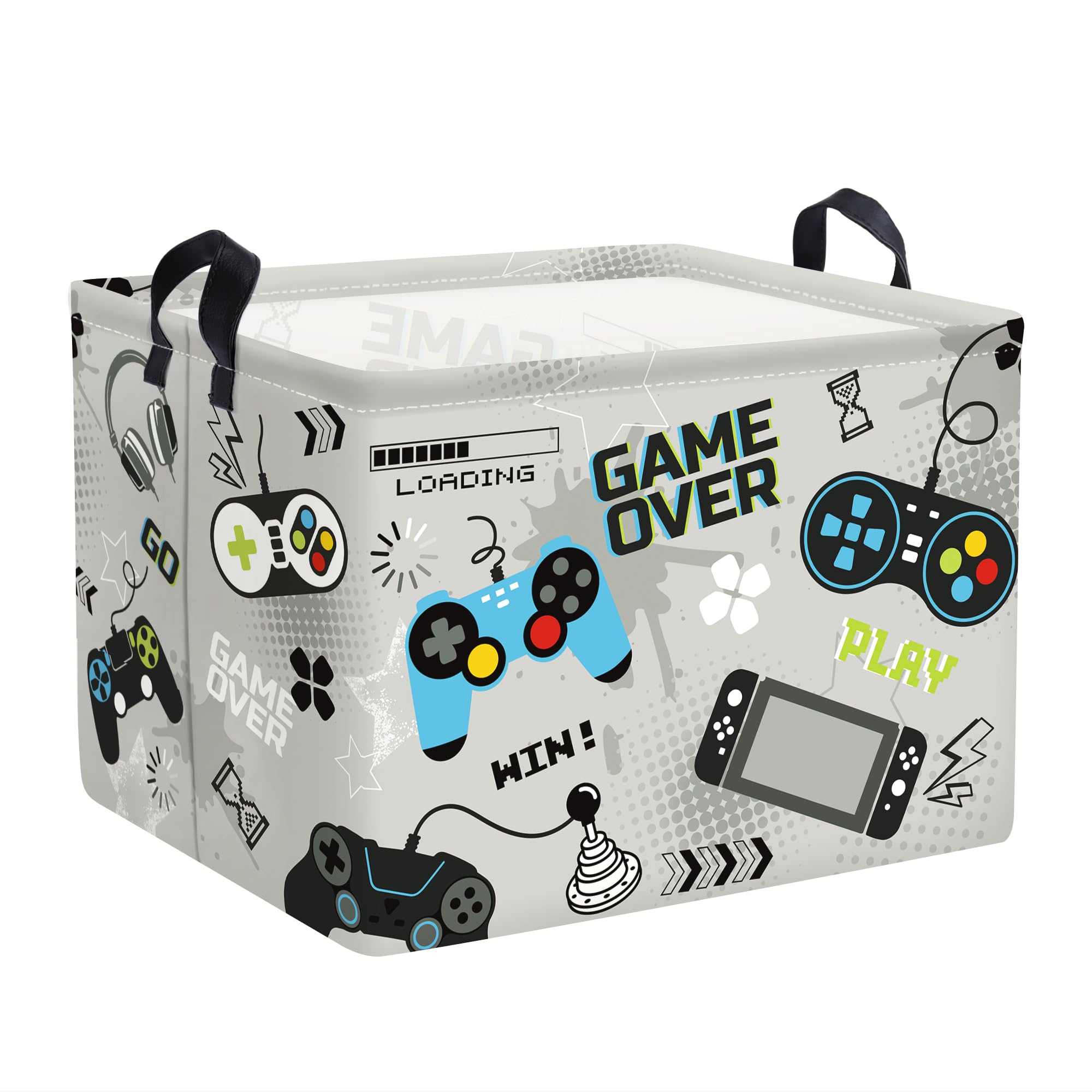 Clastyle Video Game Kid Storage Basket Foldable Boy Laundry Hamper, 36L