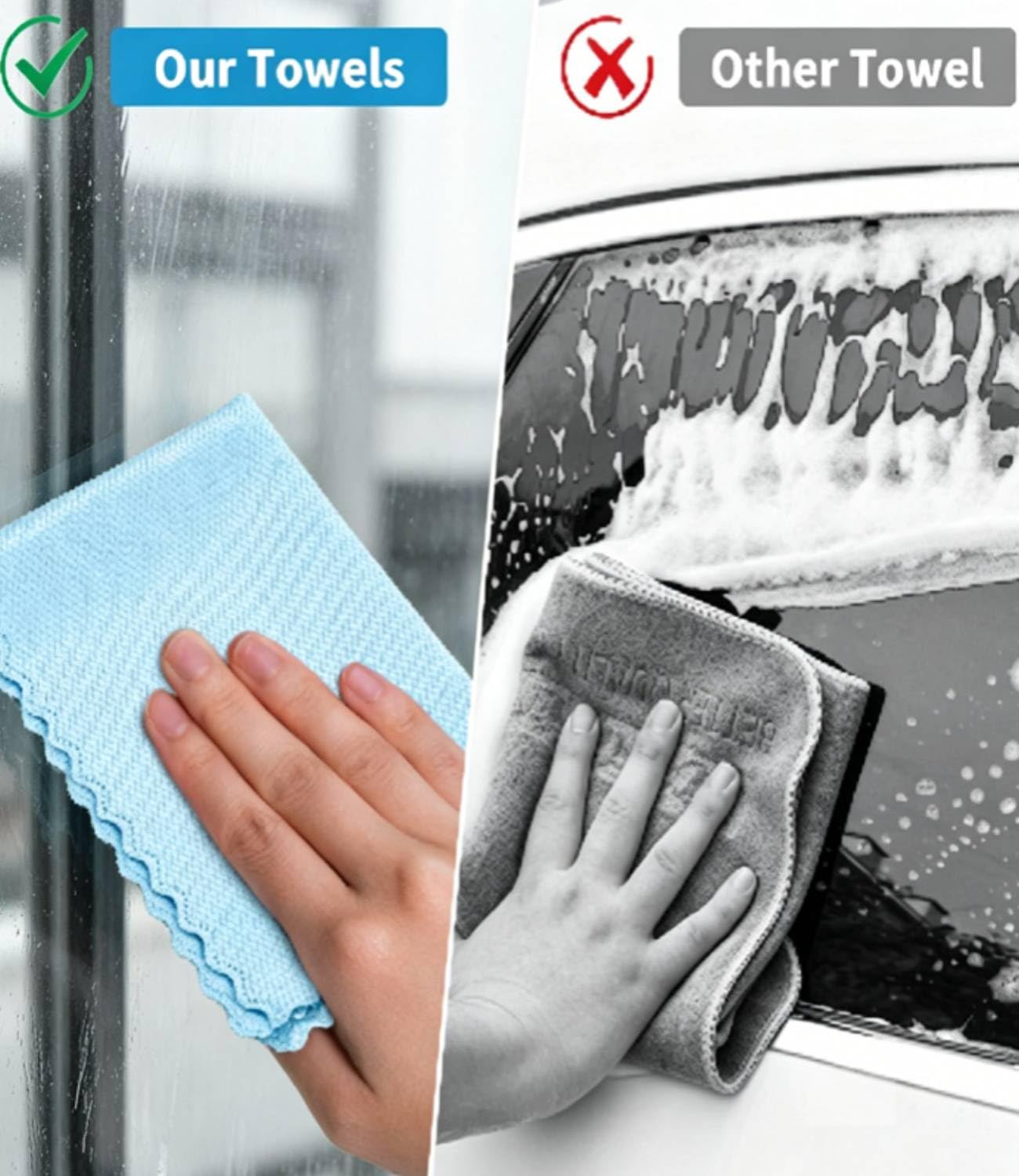 Bixury 30 paños de limpieza de microfibra gris + azul, reutilizables, paños de limpieza para ventanas, cocina, cristal, espejos, 40 x 30 cm