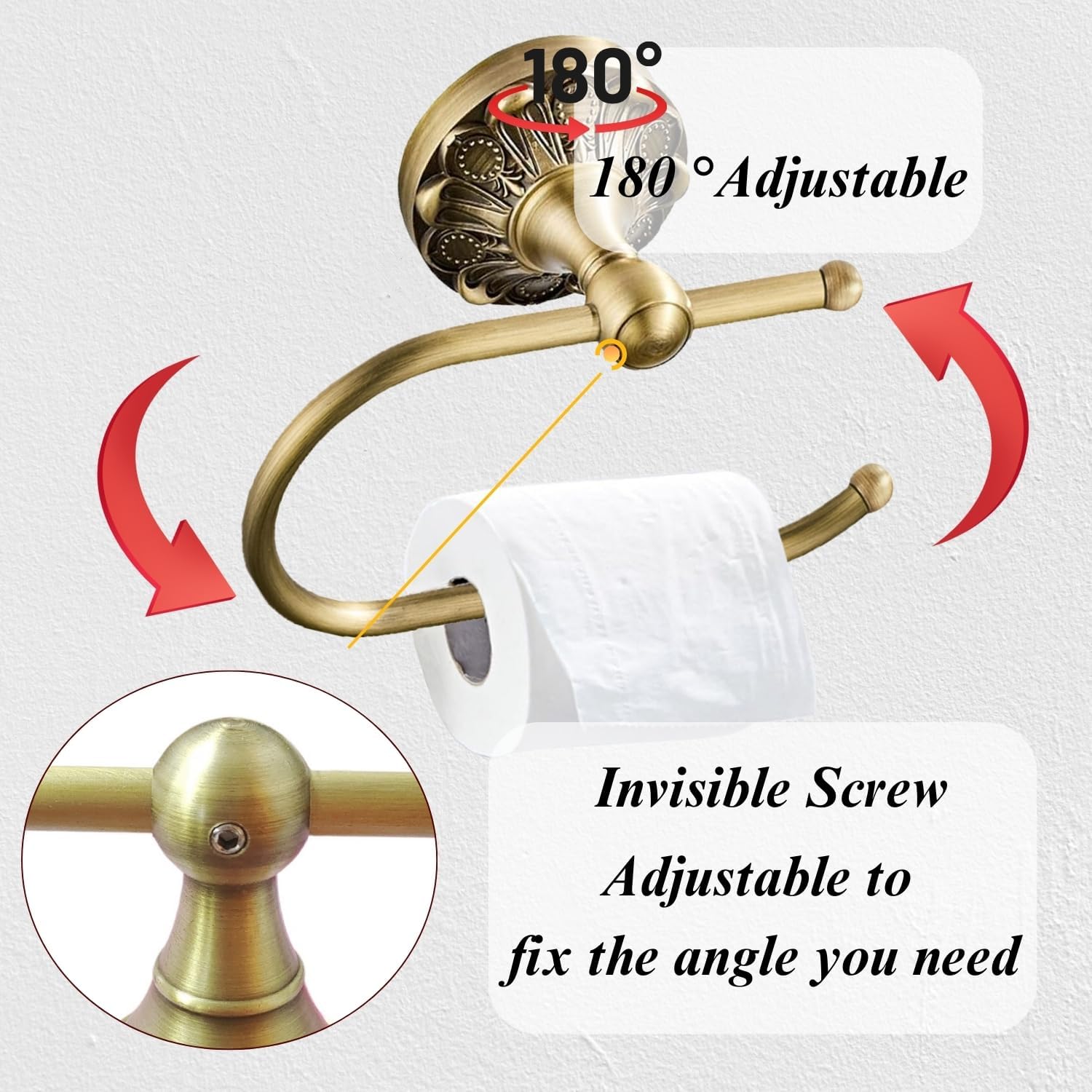 Waterproof Toilet Roll Holder Brass Screws Mounting Paper Towel Holder for Kitchen Washroom Toilet Easy Installation Contemporary Style Toilet Paper Holder