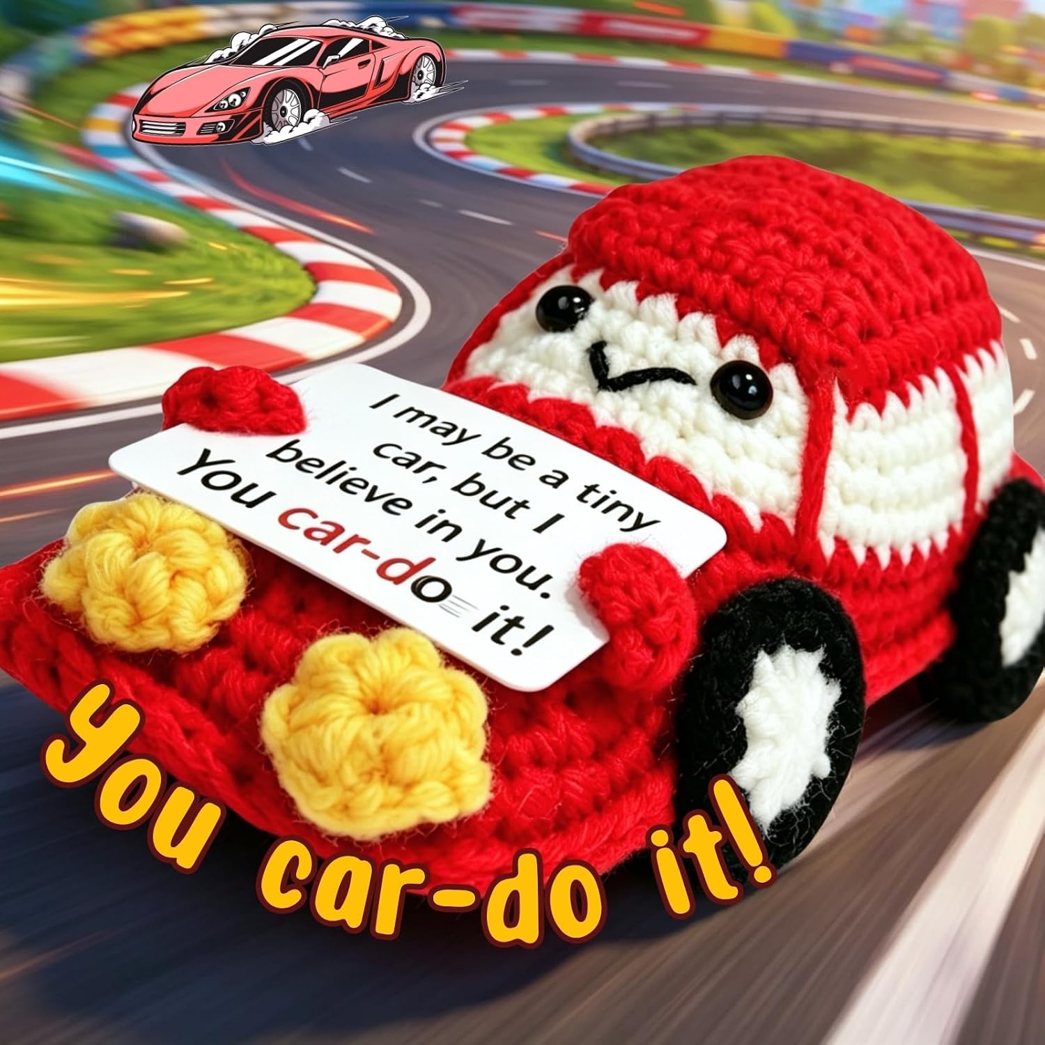 Back To School Gifts for Men Teen Boys - Racing Car Lover Positive Crochet