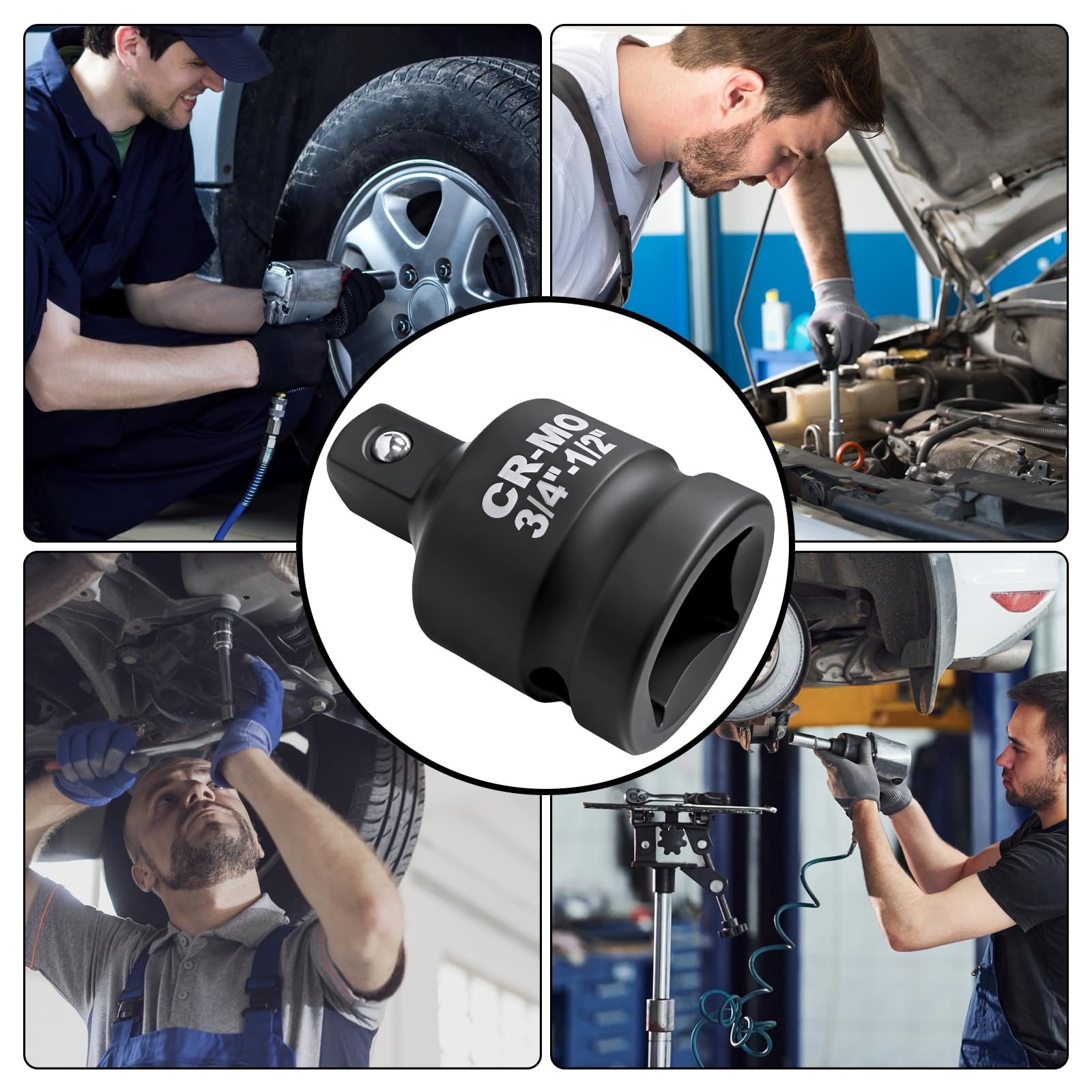 Adattatore per chiave a bussola da 3/4 F a 1/2 m, dadi per avvitatore a percussione, adattatore per utensili a percussione, adattatore per chiave a bussola, adattatore a percussione per cricchetti