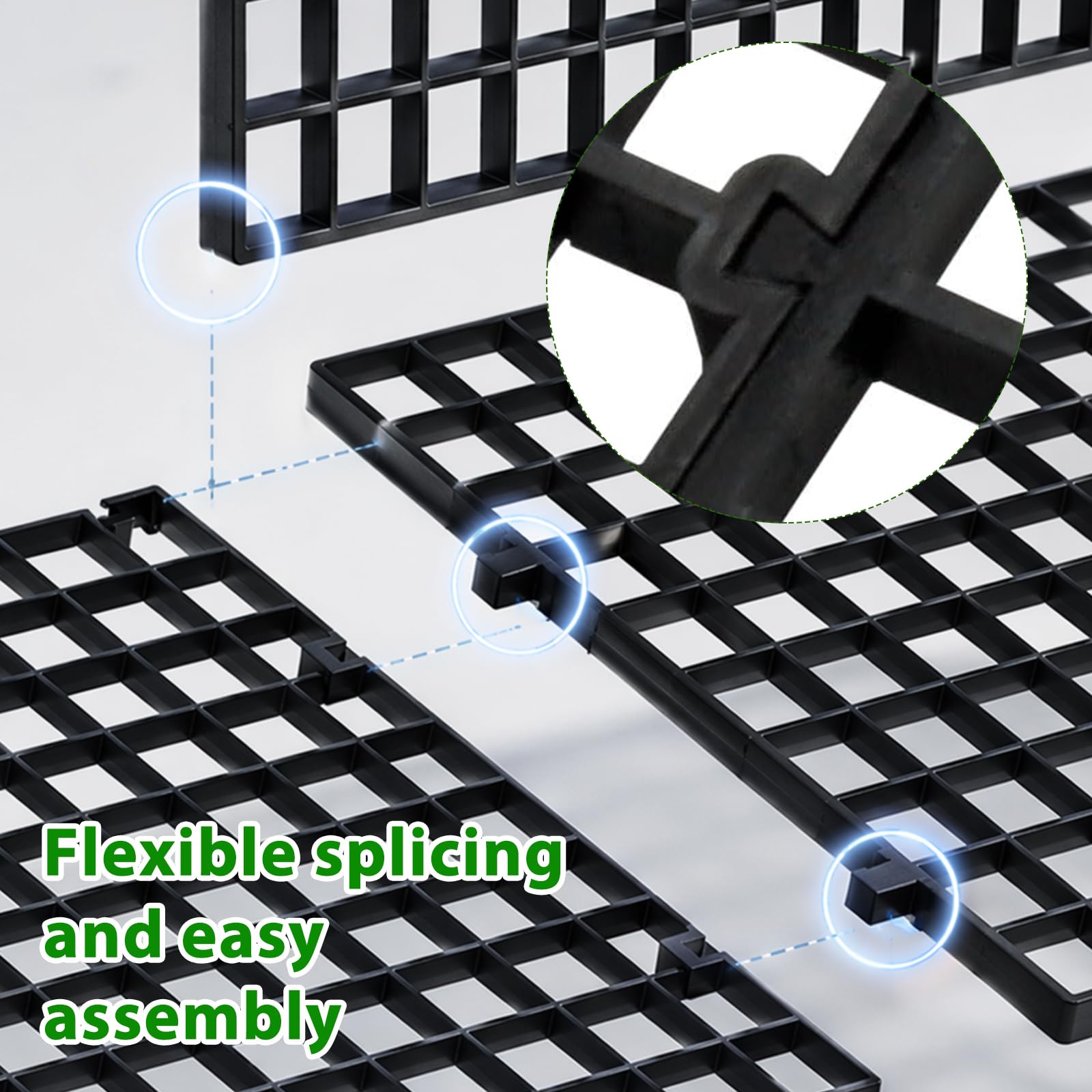 Lot de 8 protections pour aquarium - 30 x 30 cm - Avec 6 supports et 20 serre-câbles - Grille en plastique - Accessoire d'aquarium