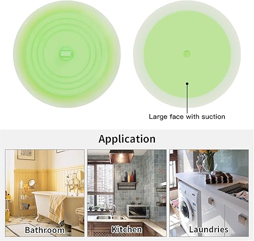 Miniatura 2 de tifanso Tapón de silicona para bañera reciclable, tapón de drenaje mejorado para baños y lavanderías, cocina, uso universal, 6 pulgadas (azul