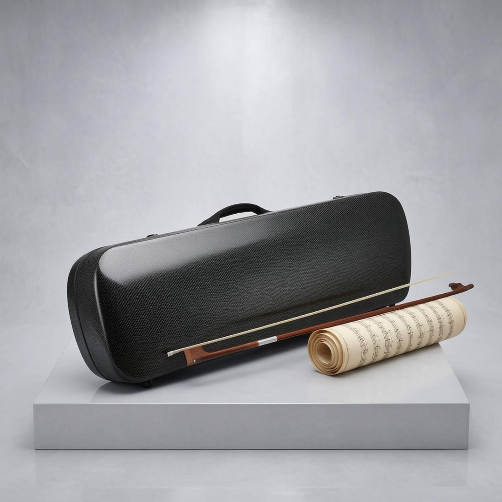Estuche Violín 4/4 Rígido Práctico para Viajes, Rayas Negras, Array, Negro
