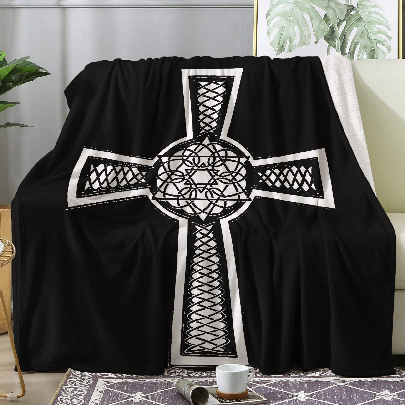Plaid gothique couverture polaire 130x150 cm pour canapé et lit