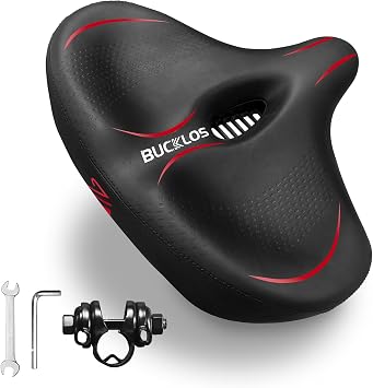 Wide Bike Seat Comfortable Bicycl Saddle Cushion for Men and Women,Oversized Waterproof Soft Memory Foam Padded Replacement Seats for MTB,Peloton,Mountain,City,Road,Exercise Bikes