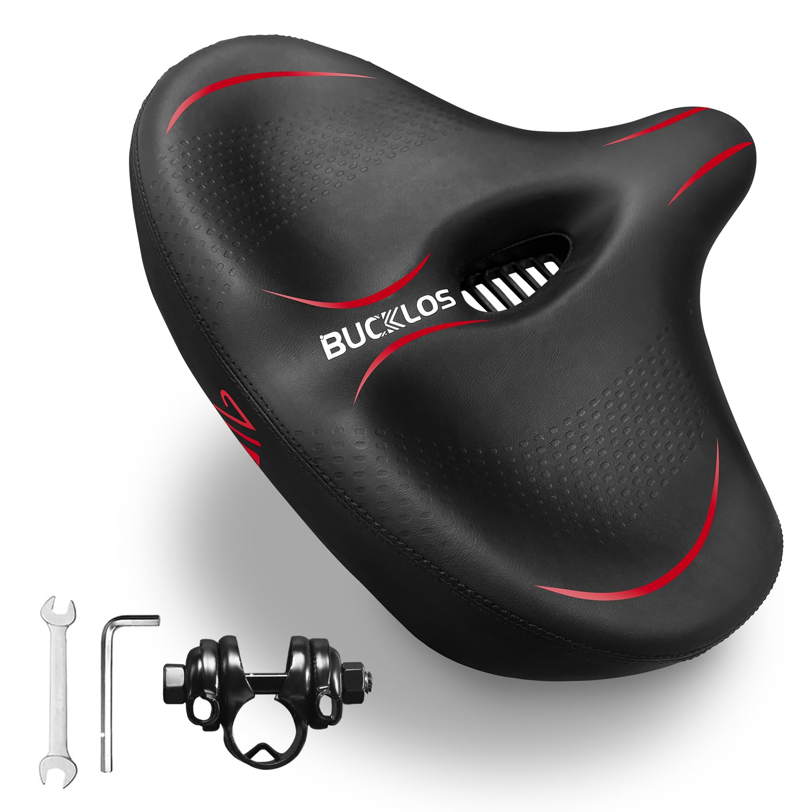 Selle de vélo surdimensionnée, confortable et large avec rembourrage en mousse souple pour femmes et hommes, selle de vélo ergonomique pour VTT, vélo de ville, vélo de route et vélo