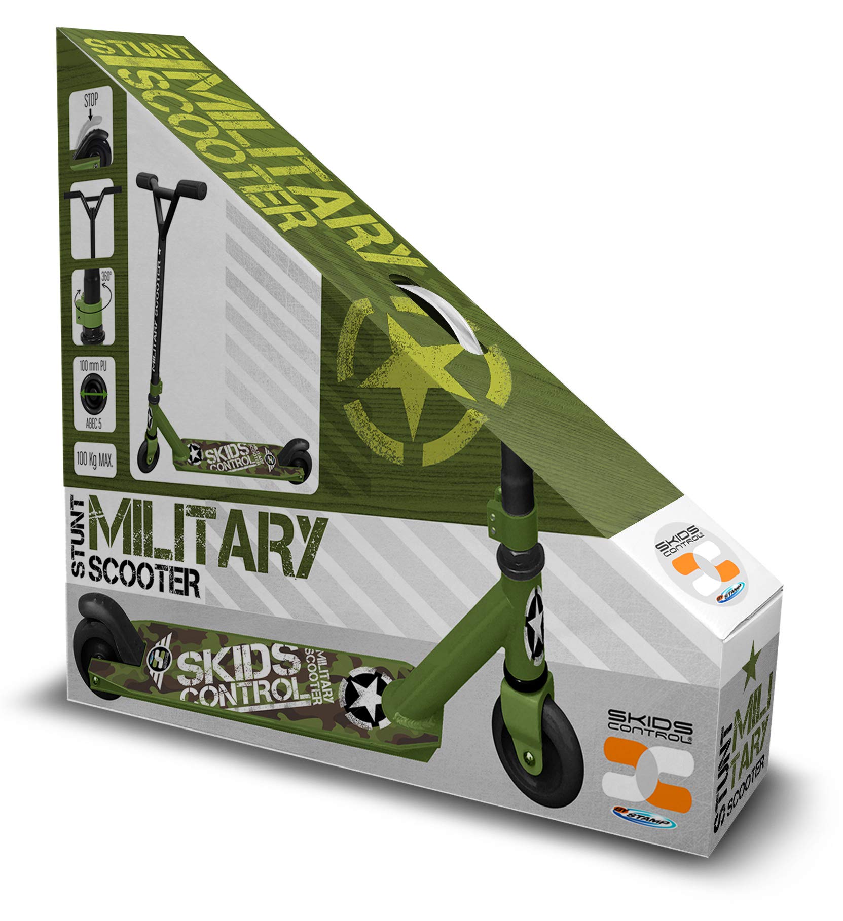 TROTTINETTE Tecniche SKIDS Control - Stunt Military, Cachi