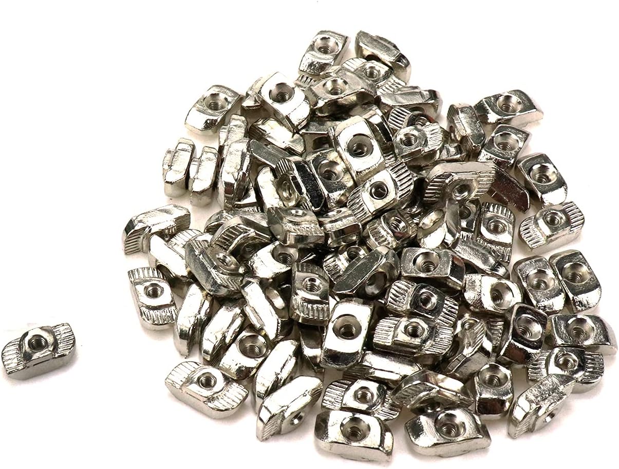 100Pcs 3030 Series Sliding M3 T Slot Nut Hammer Head Fastener Nut M6x15.5x8mm for Aluminum Profile