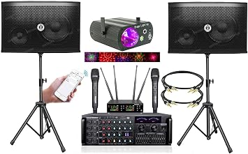 SINGTRONIC Professional 2000 WATTS Complete Karaoke System Package Free Unlimited YouTube Songs, Built HDMI, Voice Record, Optical/Coax