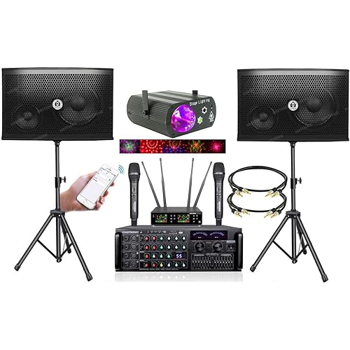 SINGTRONIC Professional 2000 WATTS Complete Karaoke System Package Free: Unlimited YouTube Songs, Built HDMI, Voice Record, Optical/Coax