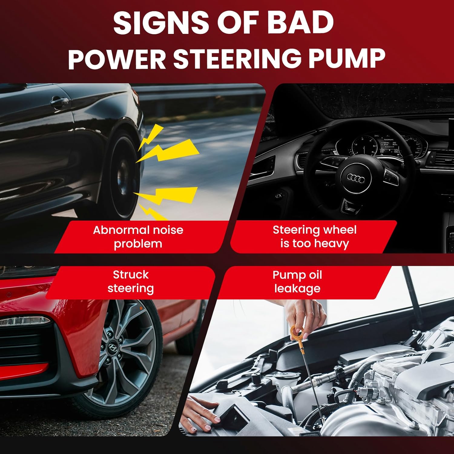 MOCA Power Steering Pump fits For Chrysler 2007-2010 Sebring 2.7L 3.5L, 2008-2010 Town & Country 3.3L 3.8L 4.0L, For Dodge 2008-2010 Avenger 2.7L 3.5L, 2008-2010 Grand Caravan 3.3L