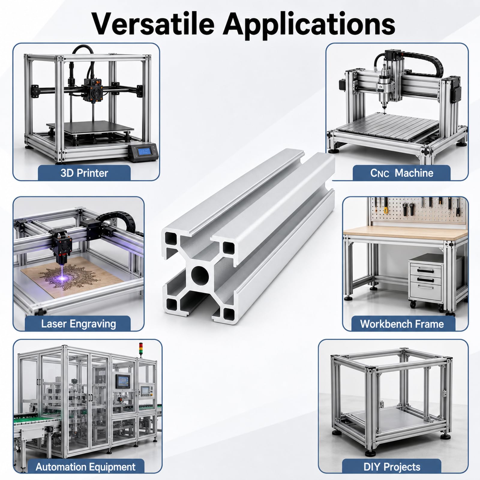 System Profile Alu,Linearschienenprofilrahmen,Aluminium Alu Profil Eloxiert,Langlebig Und Geschmeidig,Robuste Konstruktion,FüR 3D-Drucker DIY CNC-Maschinen Uzw