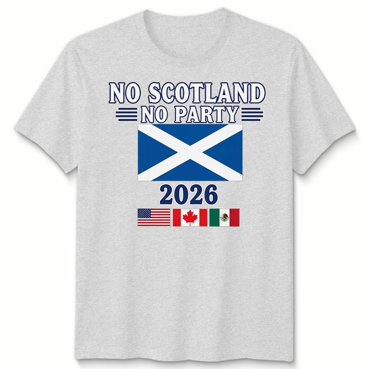 D&T Unisex Tshirt Scotland Football USA Cup Football Tournament of The World 2026 14-15 Years Heather Grey — image 1