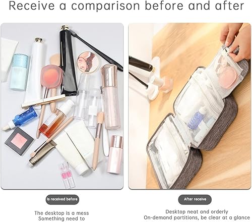 Miniatura 5 de KELINFONG Juego de neceser para mujer, para accesorios, bolsa de maquillaje, artículos de tocador de agua, contenedor de champú, artículos de aseo