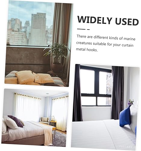 Miniatura 7 de Cabilock Ganchos decorativos para cortina de ducha 12 ganchos de ducha de doble cara, ganchos de cortina de ducha de doble deslizamiento para barras