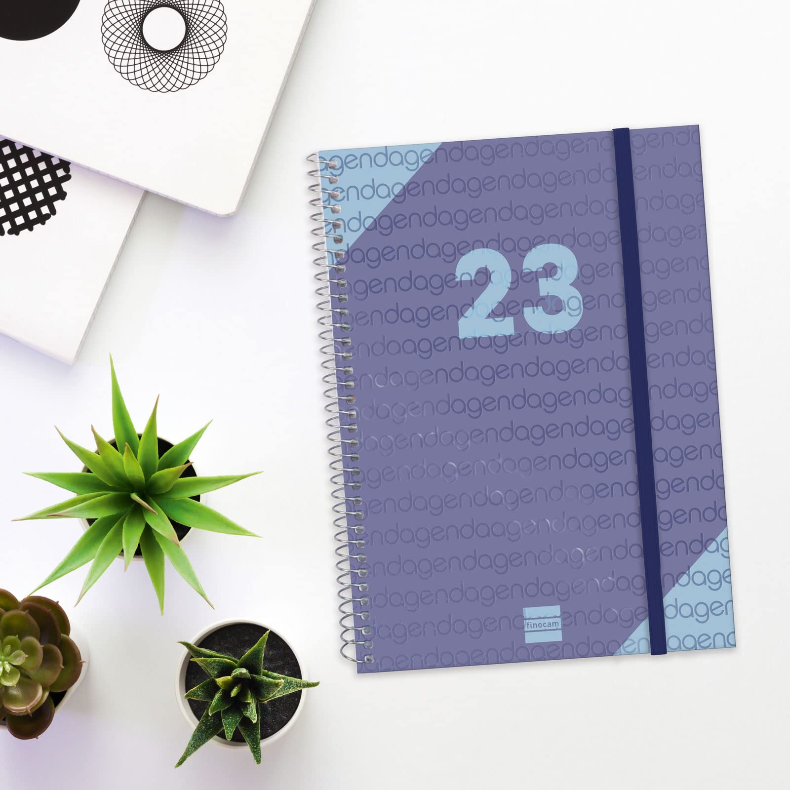 Finocam - Agenda 2023 Spiral Year 1 Day Page January 2023 - December 2023 (12 months) Blue Catalan - Image 2