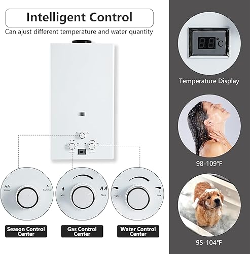 Miniatura 6 de Calentador de agua sin tanque de gas, instalación en interiores, calentador de agua caliente instantáneo, calentador de agua caliente de gas