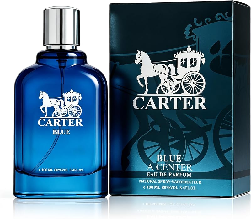 A CENTER Cart Blue Men's Eau de Parfum 3.4 Fl Oz 100ml | Fresh Spicy Woody Gourmand Fragrance | Frozen Lime Bitter Absinthe Pepper Aromatic Woods Vanilla Cologne | Daily Use Perfume Spray Gift