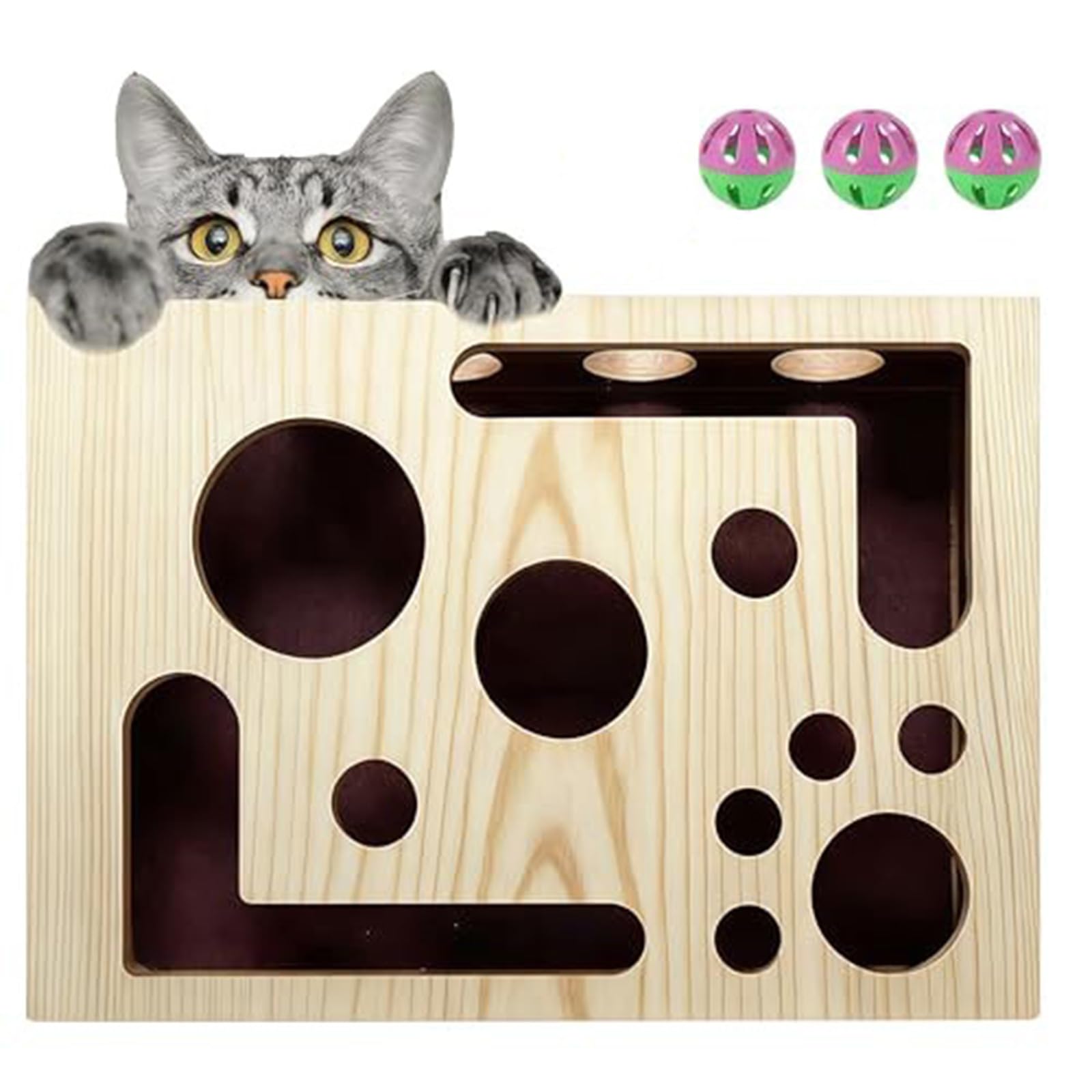 Holzekis 2026 New Cat Nail File Enrichment Box, Cat Scratch Puzzle Enhancement Maze Box, Indoor Cat Clipper No Pressure Substitute, Interactive Maze