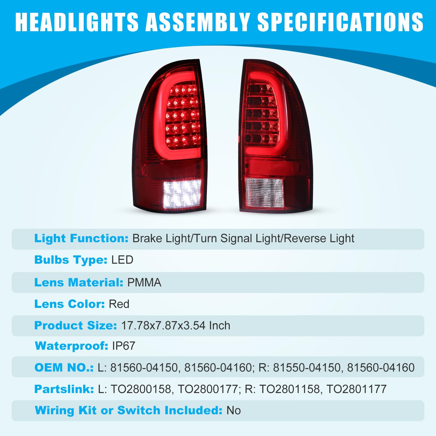 Amazon | CPW テールライト 2005-2015 トヨタ タコマ ピックアップ LED
