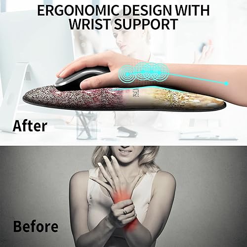 Miniatura 3 de Alfombrilla de mouse con soporte para la muñeca, diseño de animales y patas de perro, ergonómica con reposamuñecas para computadora portátil,