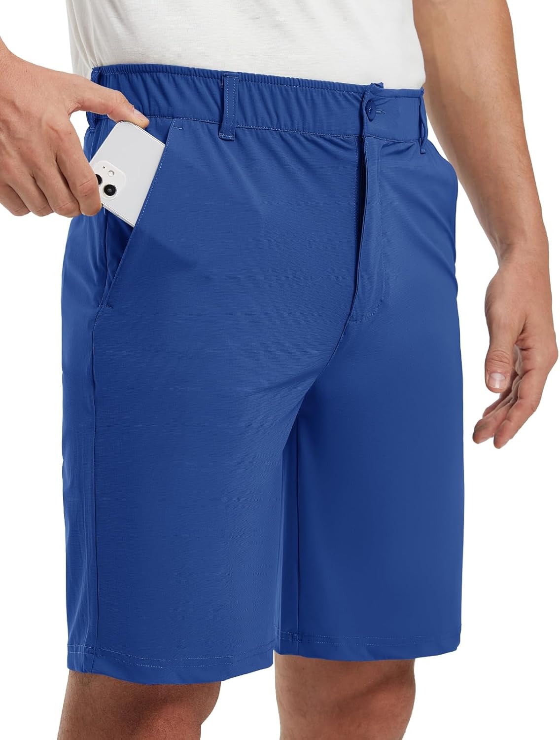 TBMPOY Men's Stretch Golf Shorts 9" Lightweight Cargo Hiking Work Business Quick Dry Short for Casual Travel 5 Pockets - Image 6
