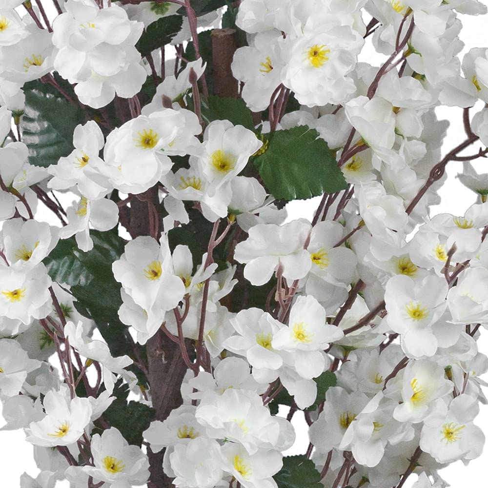 Árbol de Cerezo Planta Artificial Árbol Flor de Cerezo Tronco de Madera Real Decoración Interior Deco 120 cm Decovego