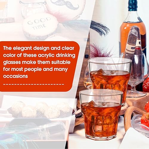 Vista 3 de Tioncy 50 vasos acrílicos de 4.5 onzas, vasos pequeños de whisky, vasos transparentes a granel, irrompibles, apilables, mezclados, mini tazas
