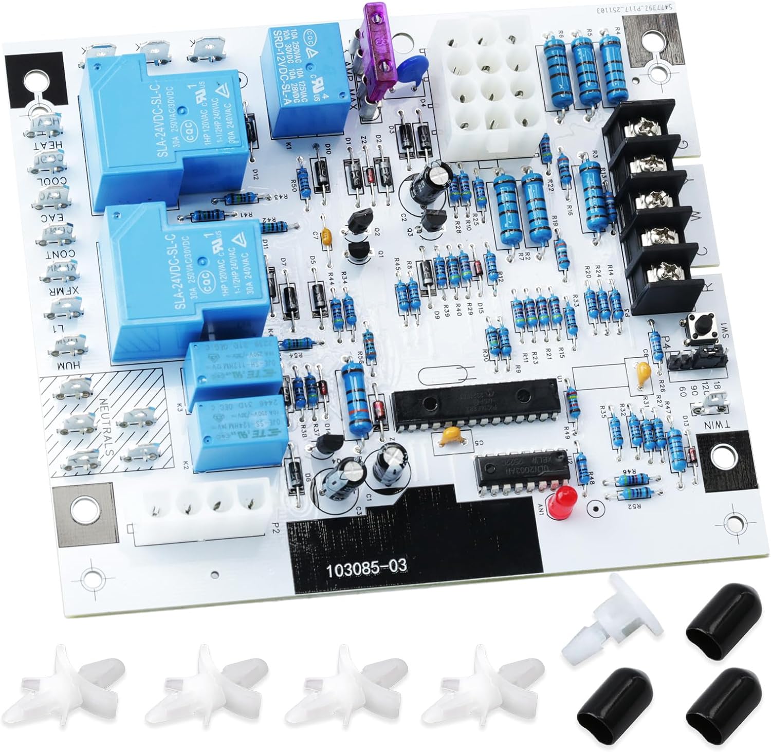 94W83 Ignition Control Board Compatible with Lennox Single-Stage Furnaces, Replace 103085-02 103085-03 1012-977A-I 1012-83-9674 81W11, 18-30 VAC