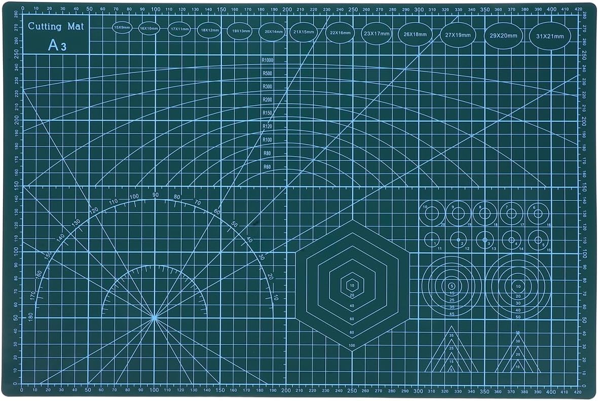 Dual-Side Self-Healing Cutting Mat 17.71X11.81 Inches Grid Craft Cutting Board for Quilting Sewing Scrapbooking and Hobby Projects Durable Construction Mat