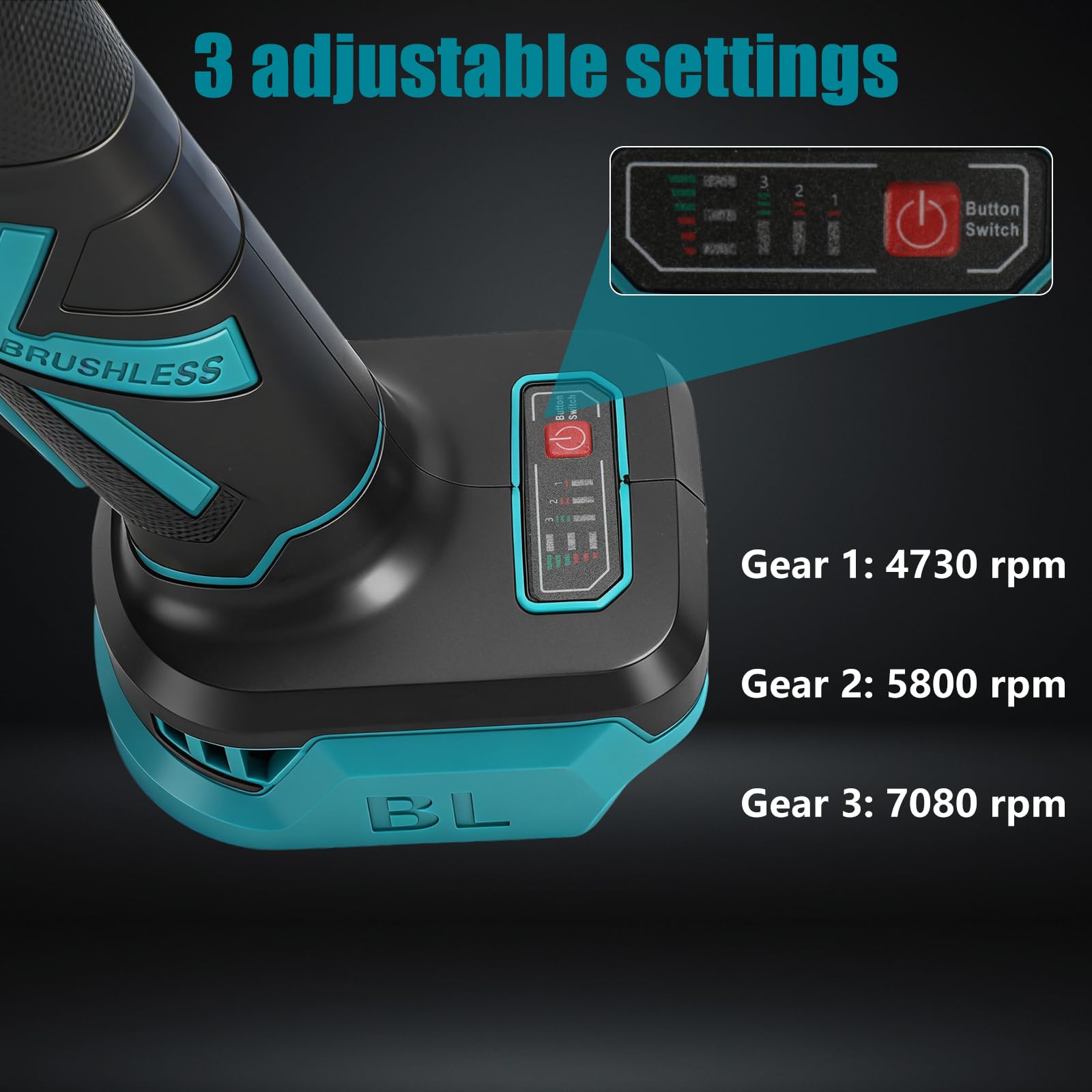 Smerigliatrice angolare senza fili per Makita 18 V, senza spazzole 1200 W, 125 mm, senza fili, flessibile con 3 velocità con 2 dischi abrasivi e 2 dischi da taglio per taglio, rettifica e lucidatura
