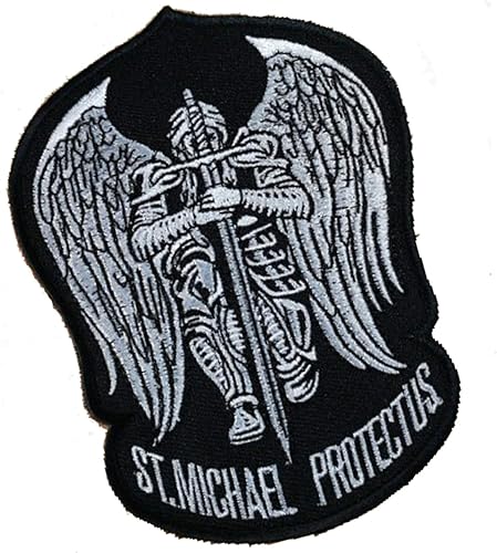 Miniatura 5 de St. Saint Michael Protect Us - Parche bordado táctico militar para operador del ejército con cierres de gancho y bucle, 3.54 x 4.72 pulgadas