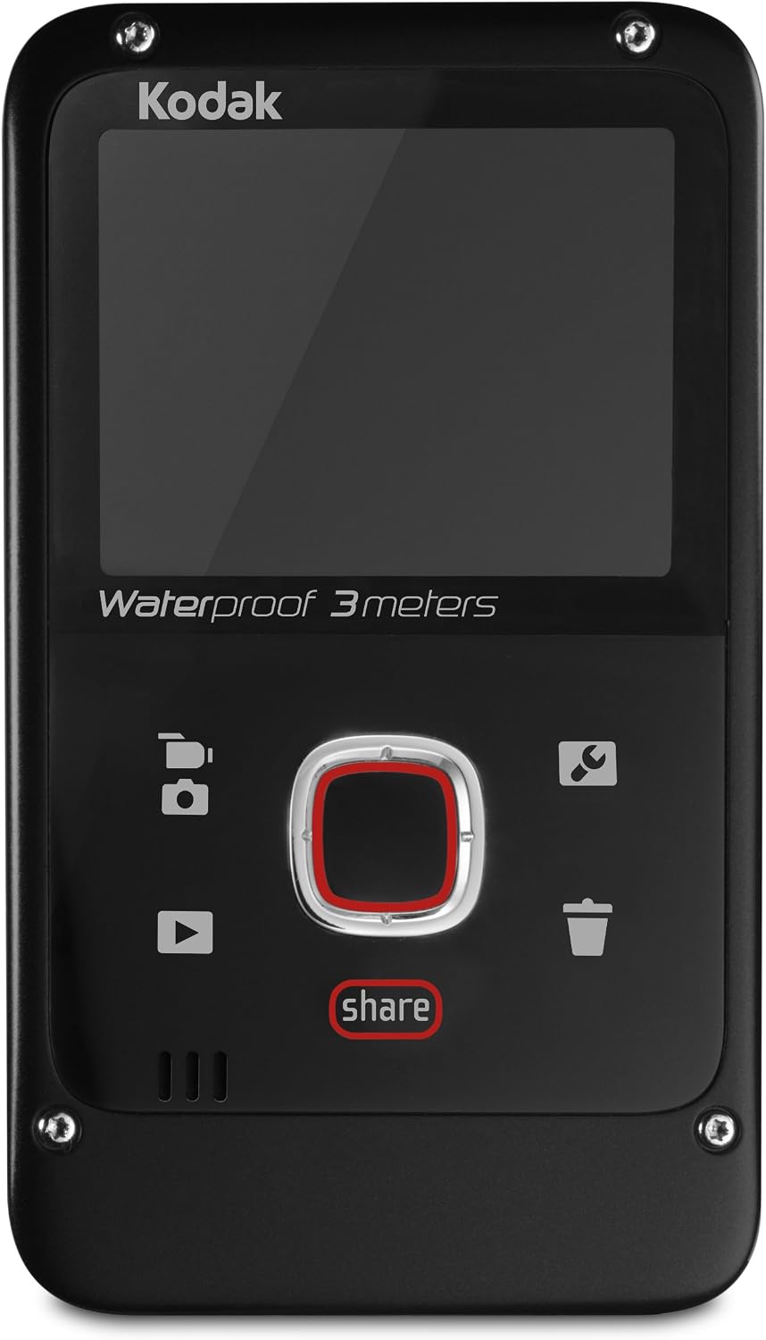 Kodak PlayFull ZE2 Waterproof Video Camera with 2x Optical Zoom and 2-Inch LCD Screen (Black)