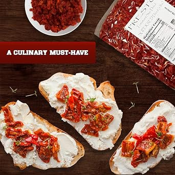 Tomatoes Sun-Dried, SUPER RED Diced cut, Ready to Eat Vegetables | Produced from fresh field-grown tomatoes, cut into diced cut | Nutrient Full, Delightful, Flavorful, Vegan, Guilt-free, Pure | Turkish, 5 lbs. (80 oz.) Vacuum packed by Presto Sales LLC