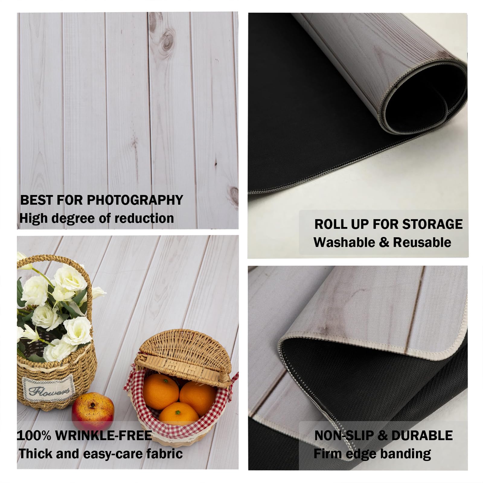 Amazon.com : Kate Photography Floor Mats White Wood Mat